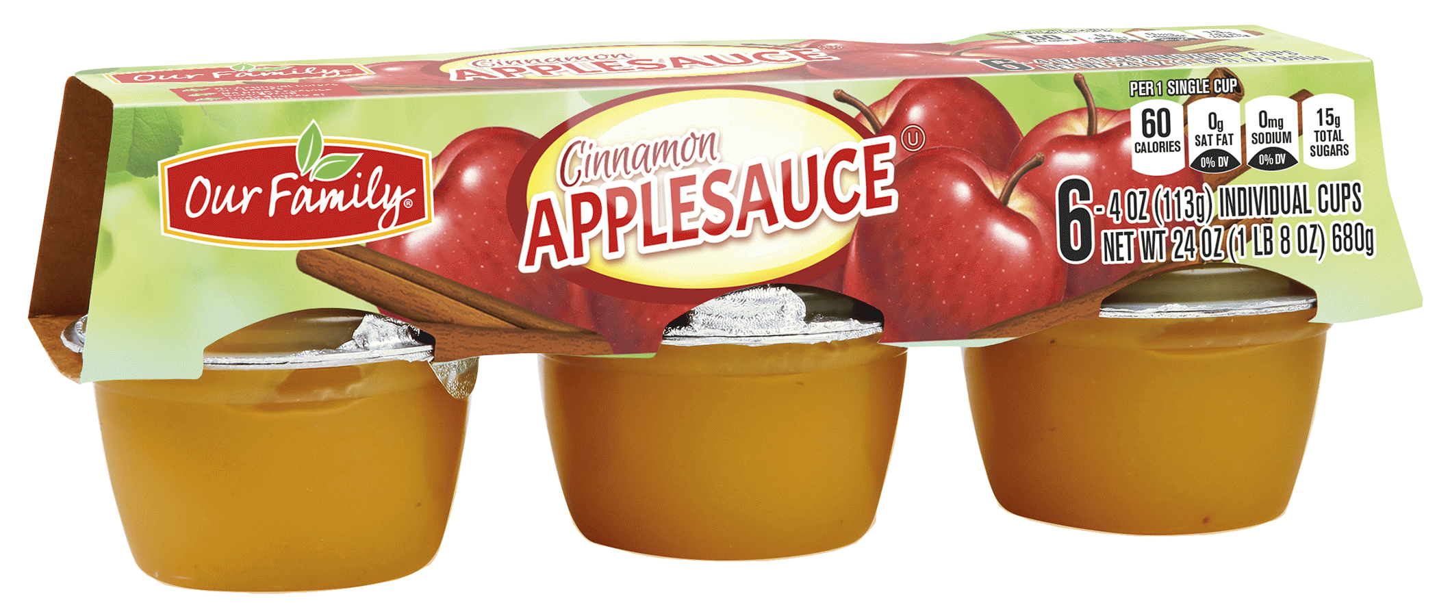 Our Family  applesauce, cinnamon, 4-oz. cups Full-Size Picture